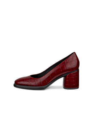 Zapatos de piel con tacón cuadrado ECCO® Sculpted LX 55 para mujer - Rojo - Outside