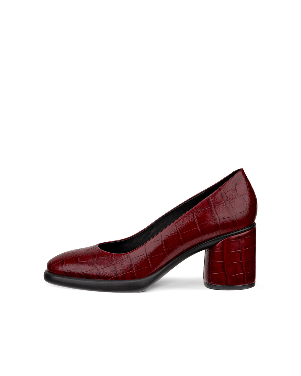 ECCO® Sculpted LX 55 escarpins en cuir à talon carré pour femme - Rouge - Outside