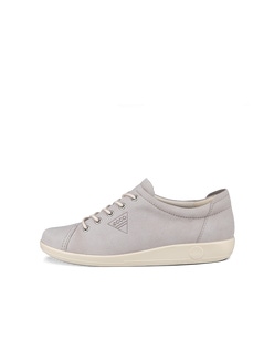 Women's ECCO® Soft 2.0 Leather Walking Shoe - Grey - Outside