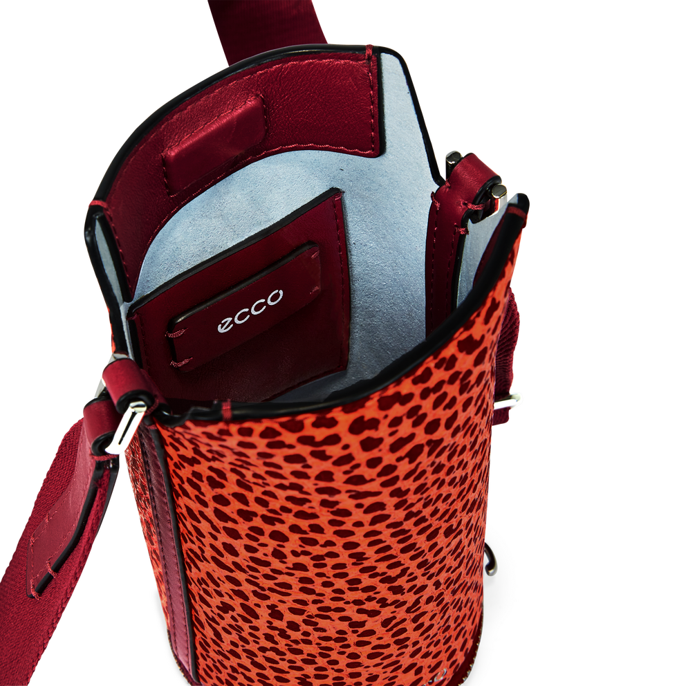 ECCO® Pot Bag Nook Spearling Leather Crossbody Bag - Red - Inside