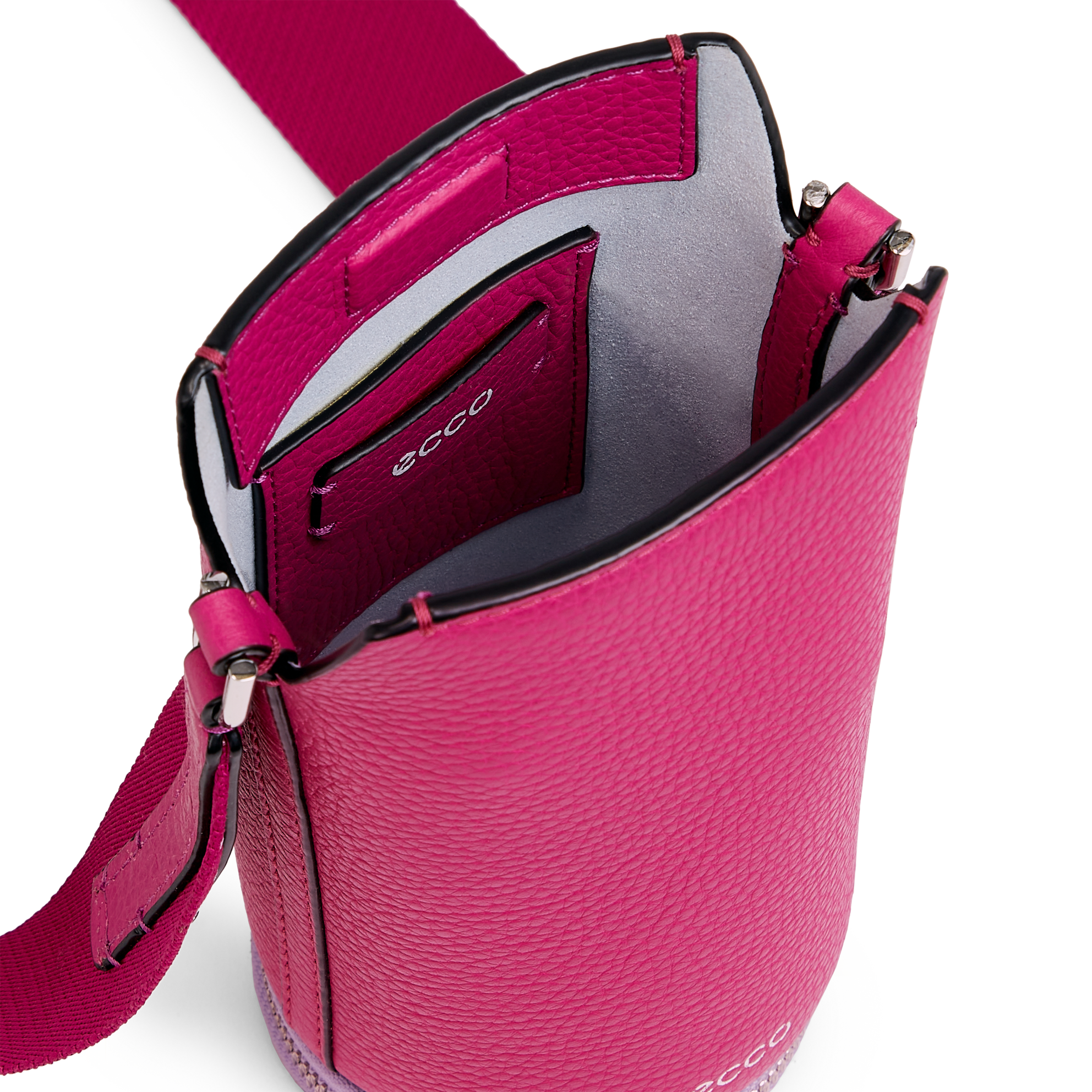 ECCO® Pot Nook Leather Crossbody Bag - Purple - Inside