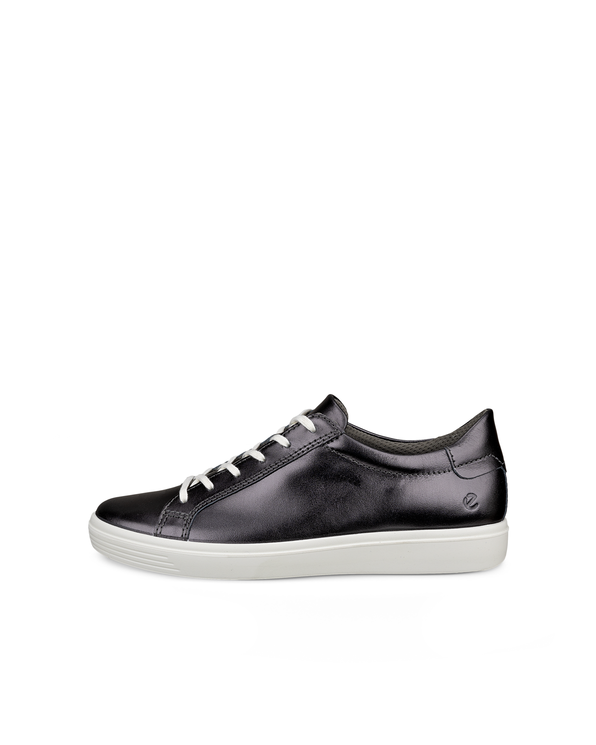 Women's ECCO® Soft Classic Leather Sneaker - Silver - Outside