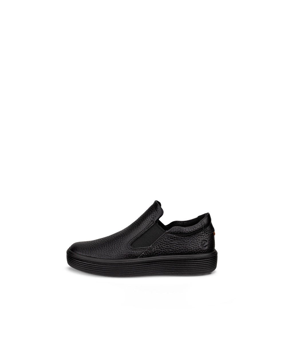 Kids' ECCO® Soft 60 Leather Sneaker - Black - Outside