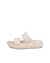 Women's ECCO® Cozmo Platform  Leather Two Strap Sandal - Beige - Outside