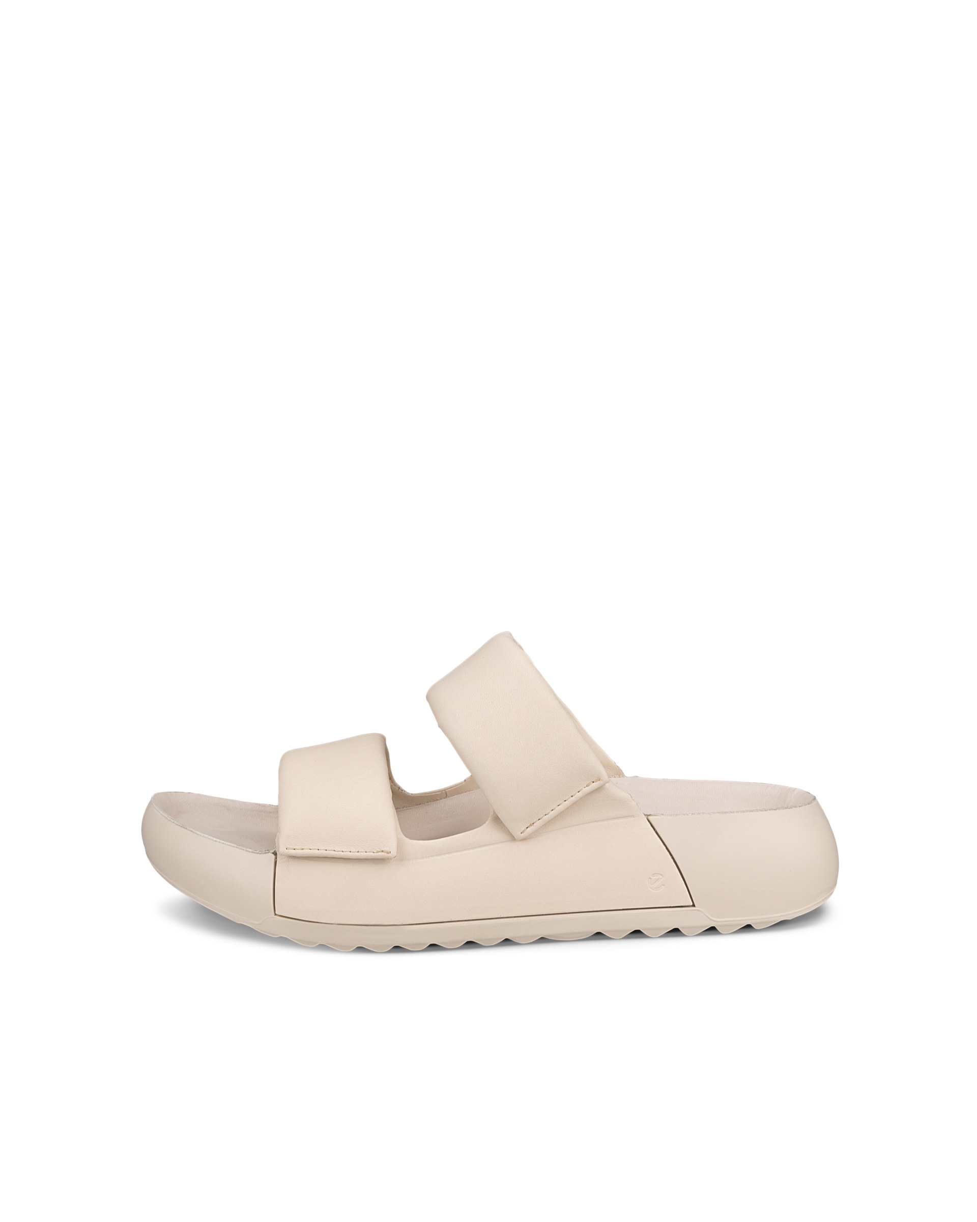 Women's ECCO® Cozmo Platform  Leather Two Strap Sandal - Beige - Outside