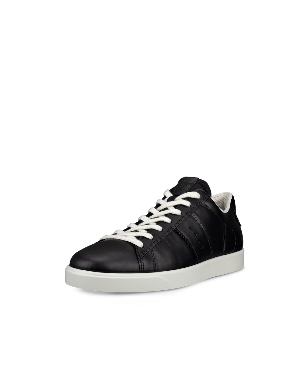 Women's ECCO® Street Lite Leather Sneaker - Black - Main