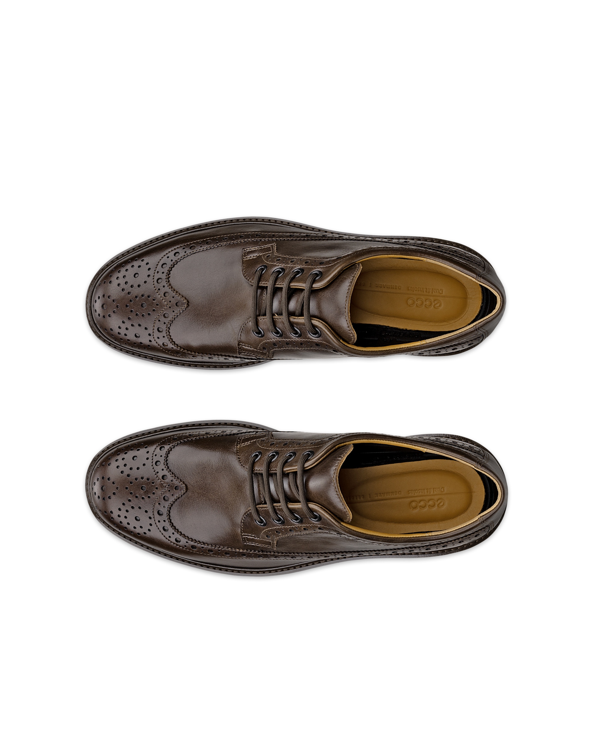 ECCO METROPOLE OSLO WINGTIP MEN'S BROGUE SHOE - Brown - Top left pair