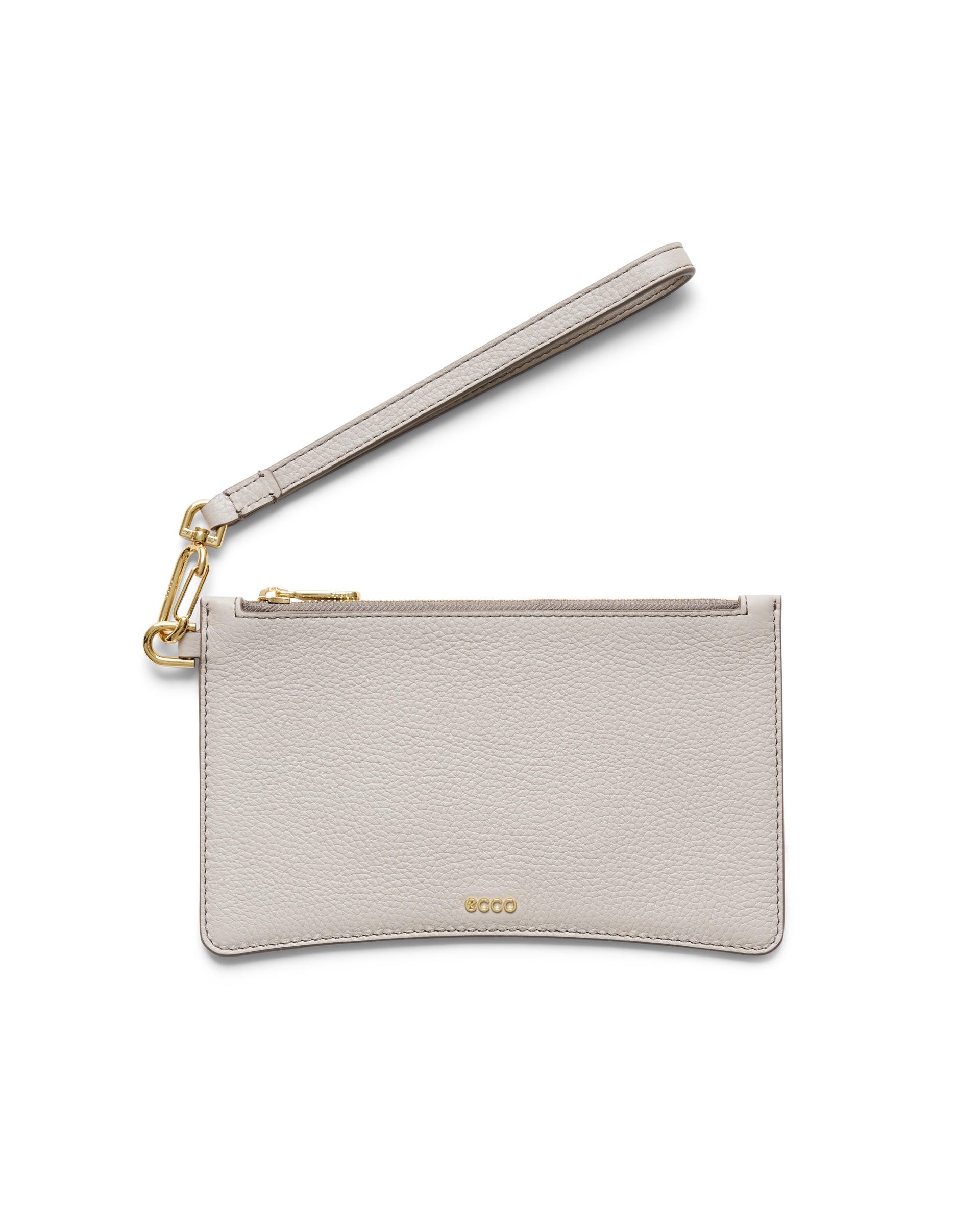 ECCO® Wristlet Pebbled pochette en cuir - Beige - Main