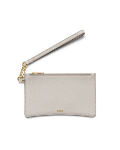 ECCO® Wristlet Pebbled Leather Clutch Bag - Beige - Main