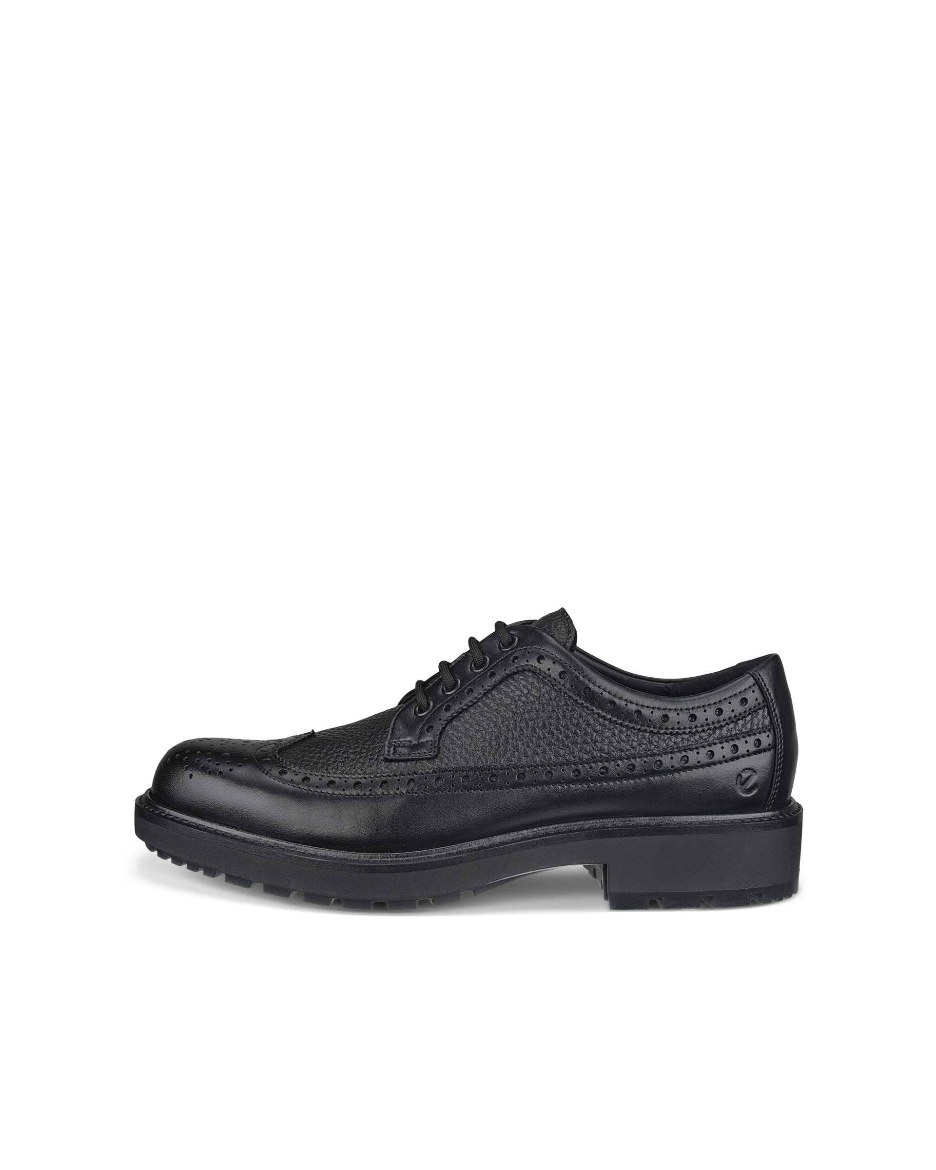 Men's ECCO® Metropole Oslo Leather Brogue Shoe - Black - Outside