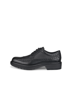 Men's ECCO® Metropole Oslo Leather Brogue Shoe - Black - Outside