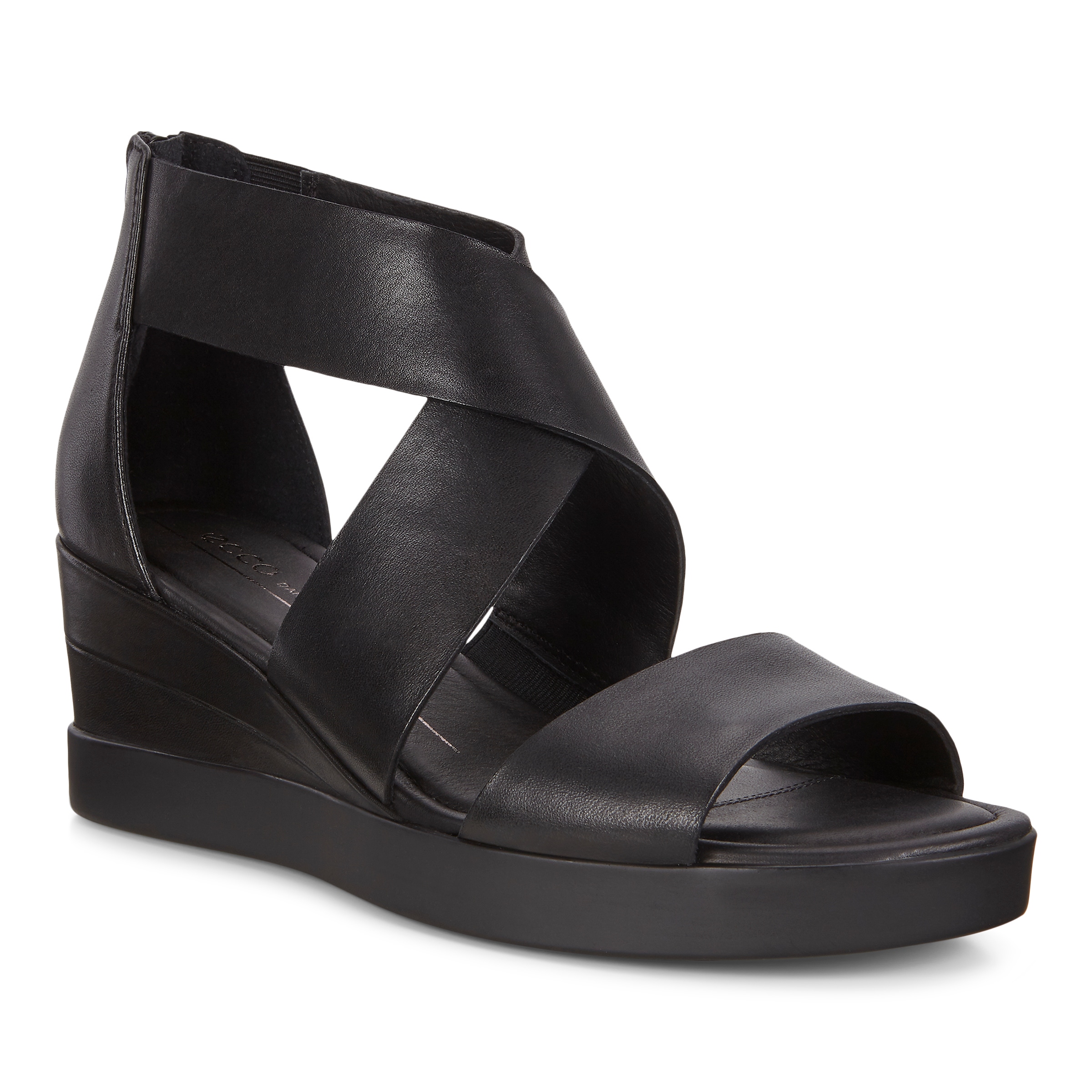 ECCO Shape Wedge Plateau Women's Sandals - Black - Main