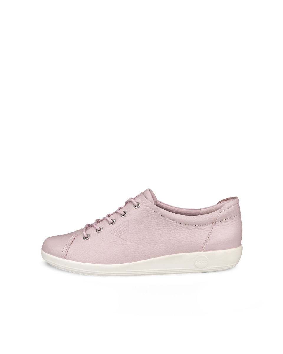 Women s ECCO Soft 2.0 Leather Walking Shoe Pink