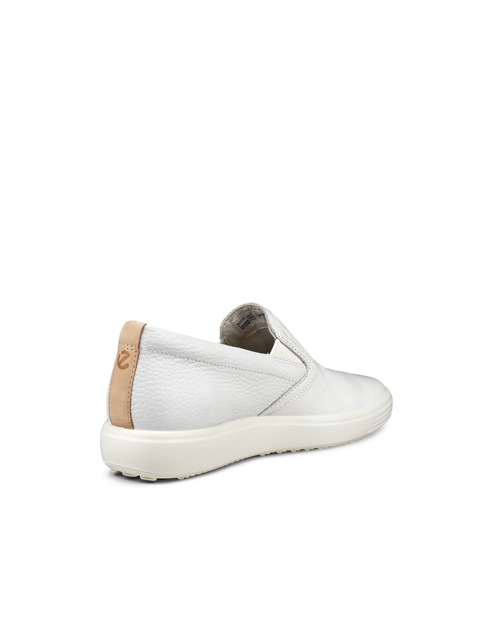 Women's ECCO® Soft 7 Leather Slip-On - White - Back