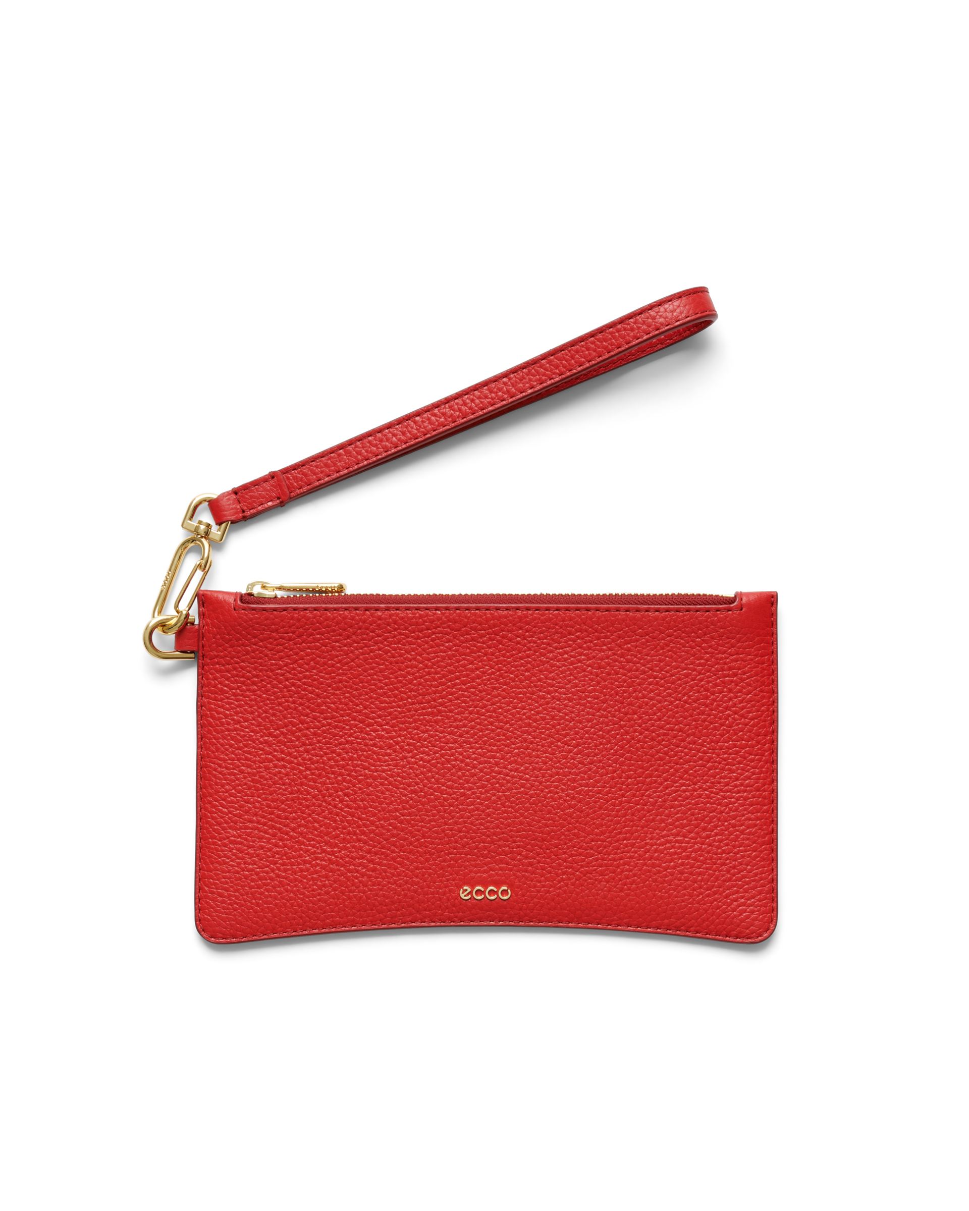 ECCO® Wristlet Pebbled Leather Pouch Bag - Red - Main