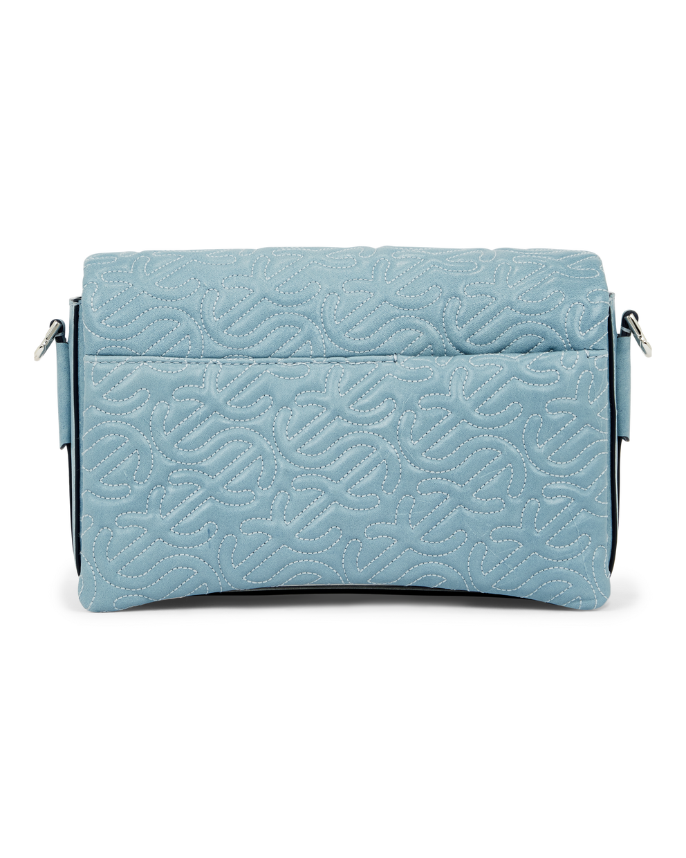 ECCO® Pinch Large Quilted Wave Indigo Leather Crossbody Bag - Blue - Back