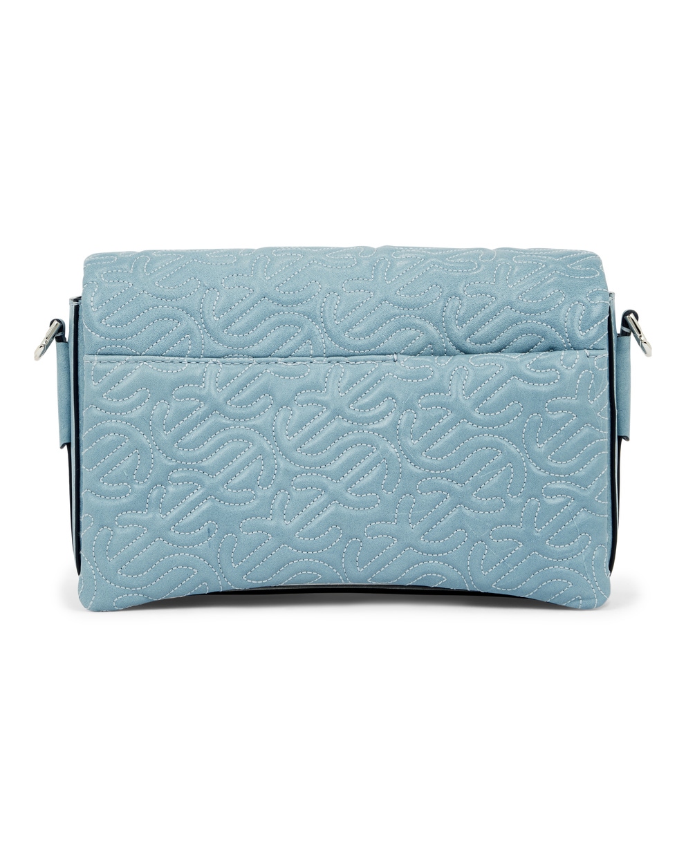 ECCO® Pinch Large Quilted Wave Indigo Leather Crossbody Bag - Blue - Back