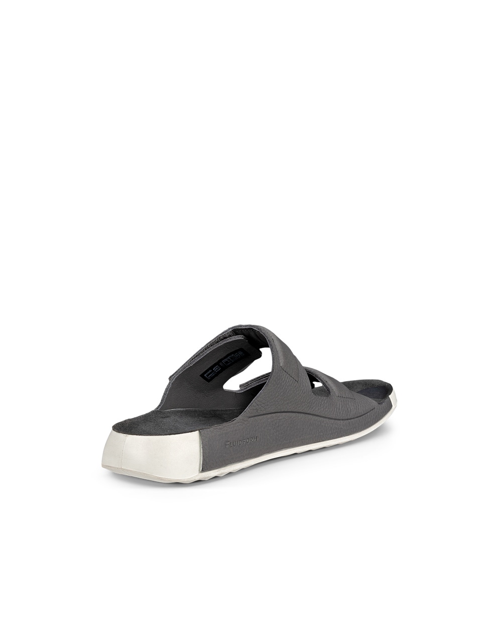 Men's ECCO® Cozmo 60 Leather Two-Strap Sandal - Grey - Back