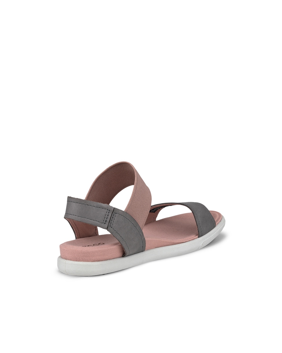 Women's ECCO® Damara Nubuck Flat Sandal - Grey - Back