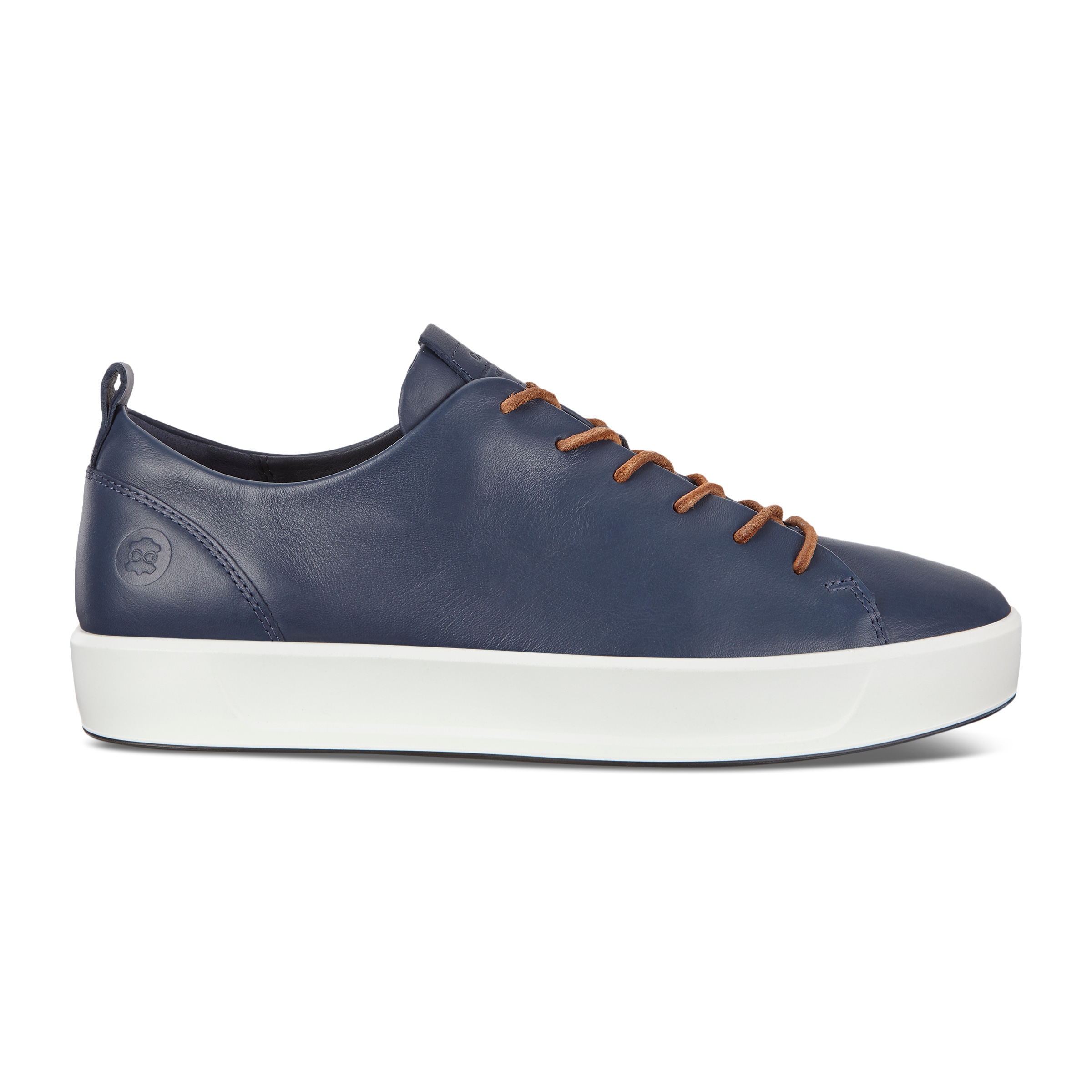 ECCO Soft 8 Men's Leather-lace Sneakers - Blue - Outside