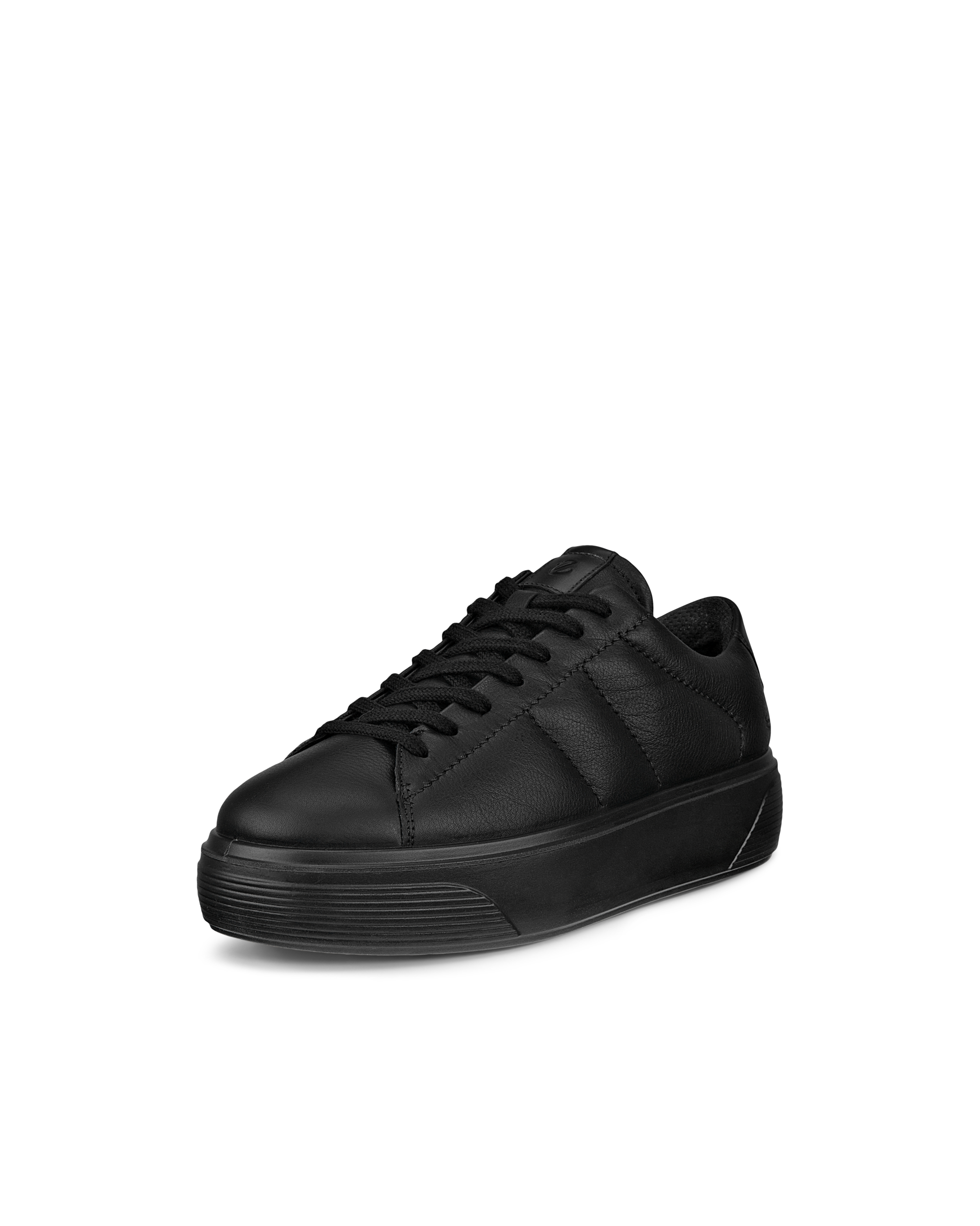 Women's ECCO® Street Platform Leather Platform Sneaker - Black - Main