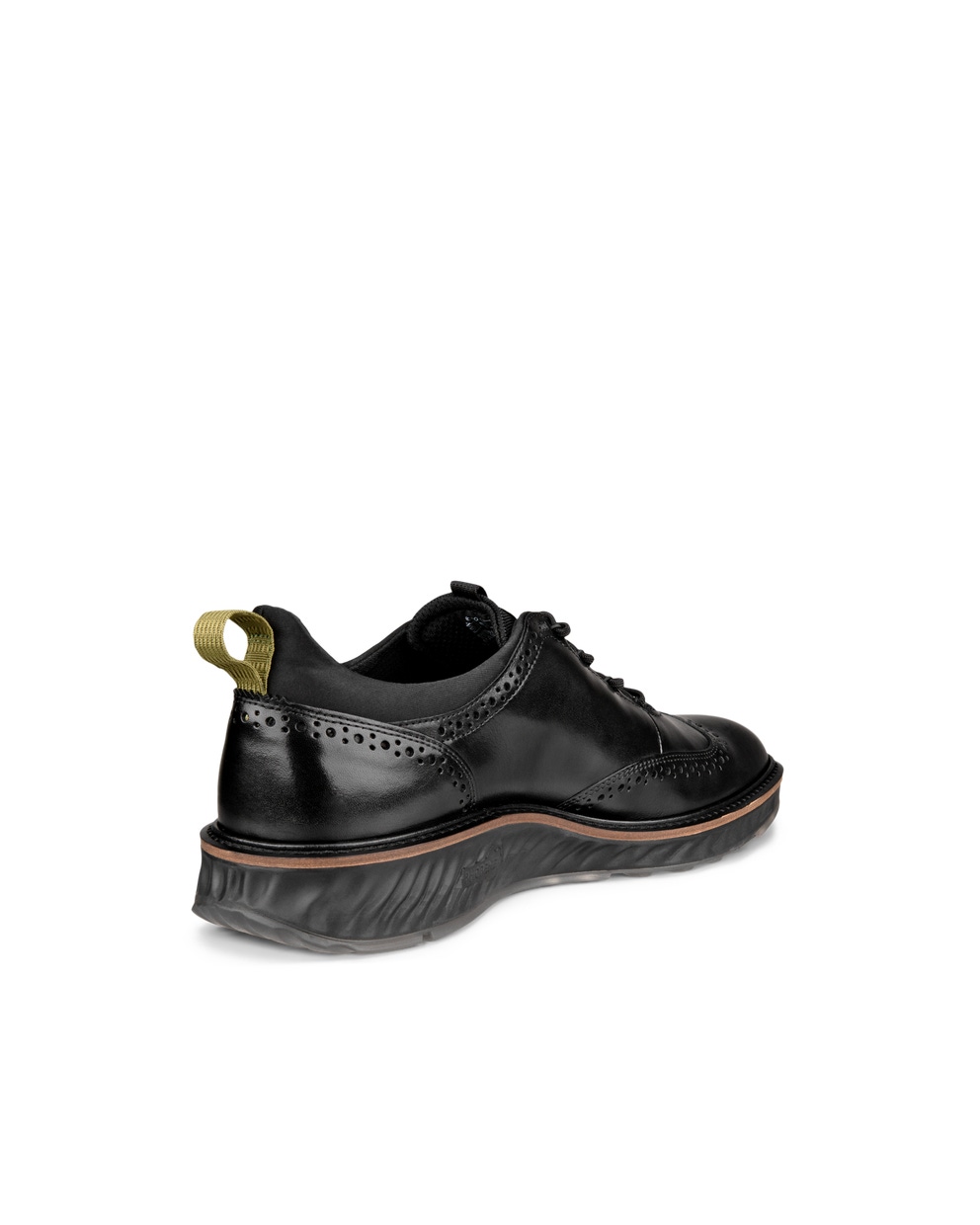 Men's ECCO® St.1 Hybrid Leather Wingtip Derby Shoe - Black - Back