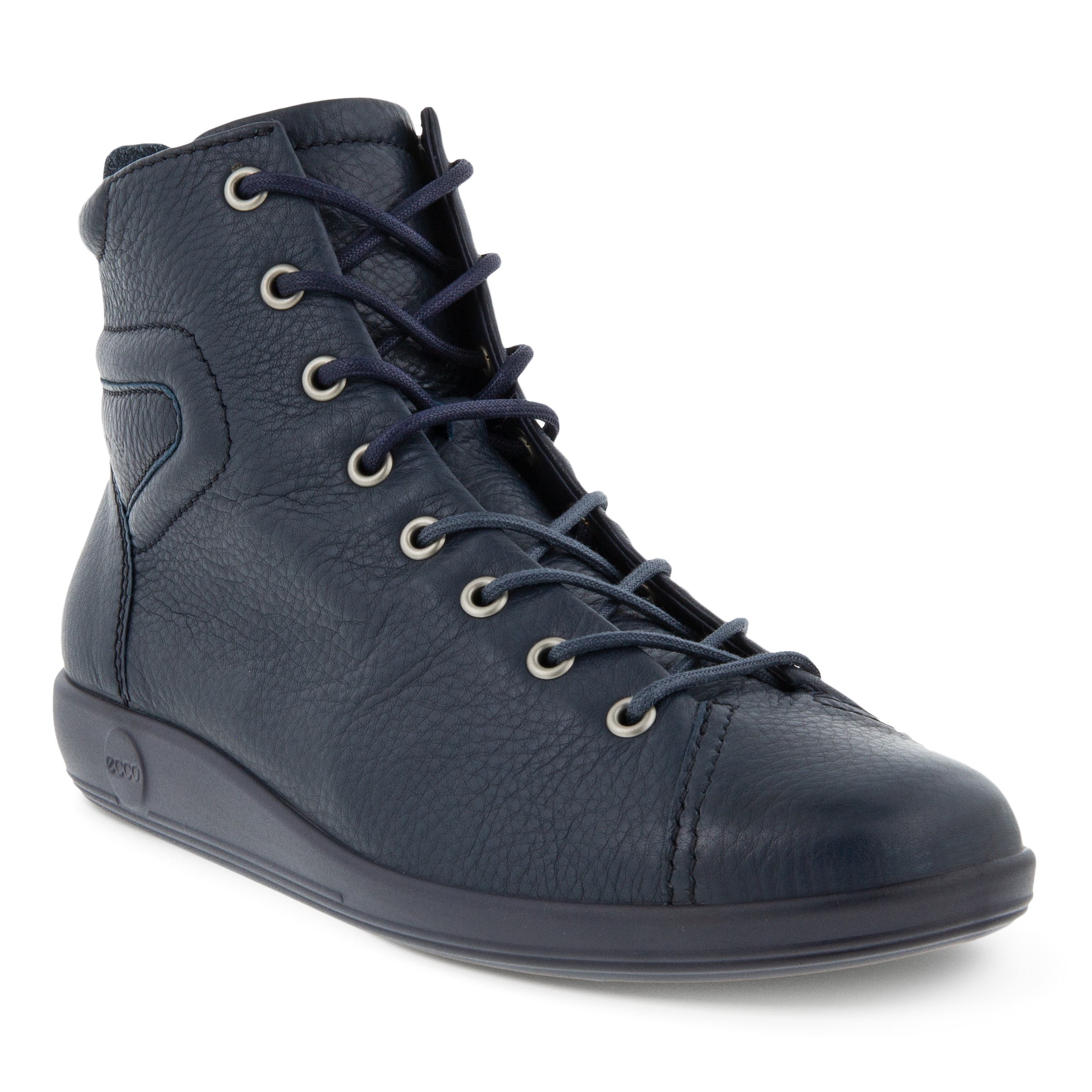 Zapatillas altas de piel para caminar ECCO® Soft 2.0 para mujer - Azul - Main