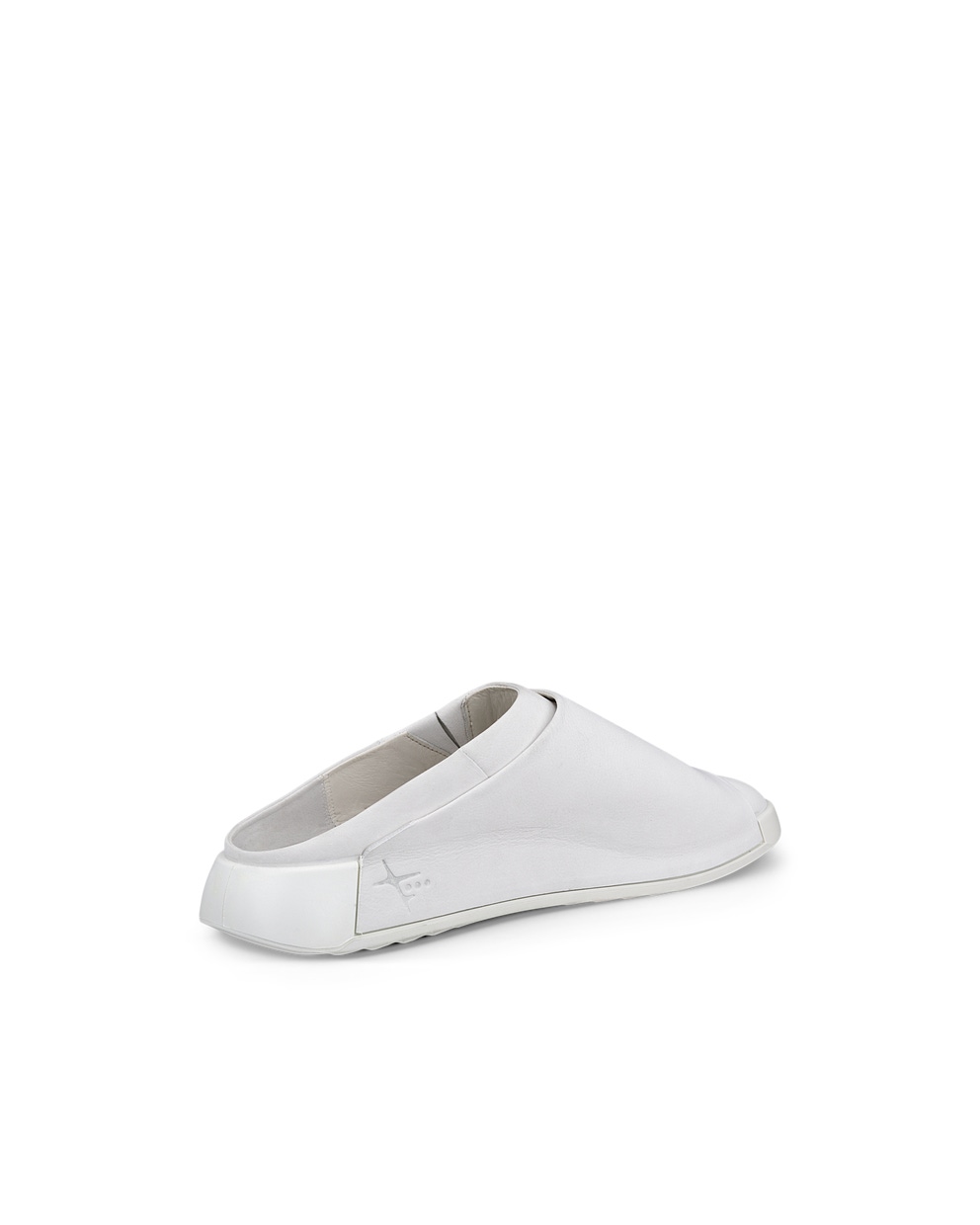 Men's ECCO® Cozmo Leather Mule Sandal - White - Back