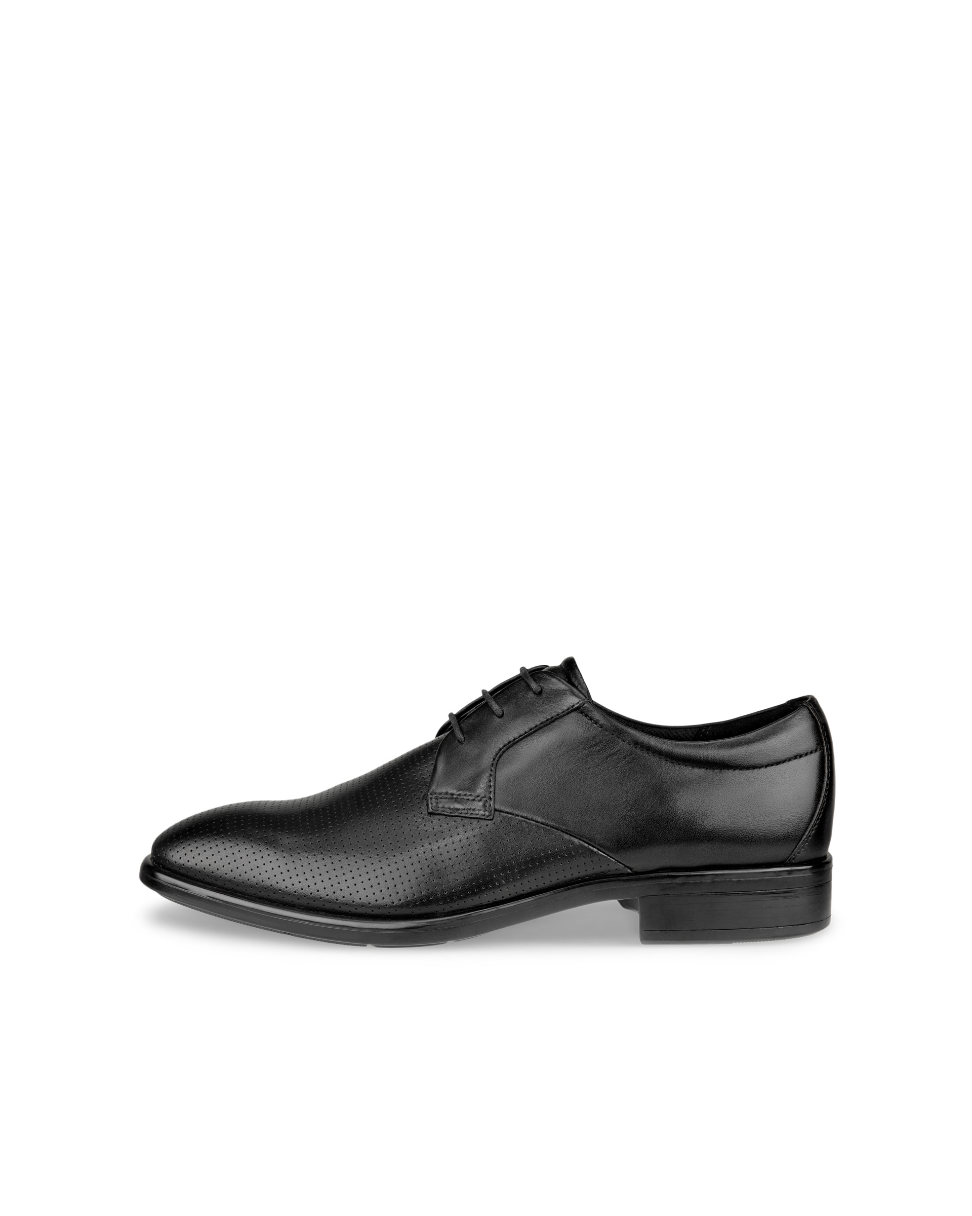 Men's ECCO® Citytray Leather Derby Shoe - Black - Outside