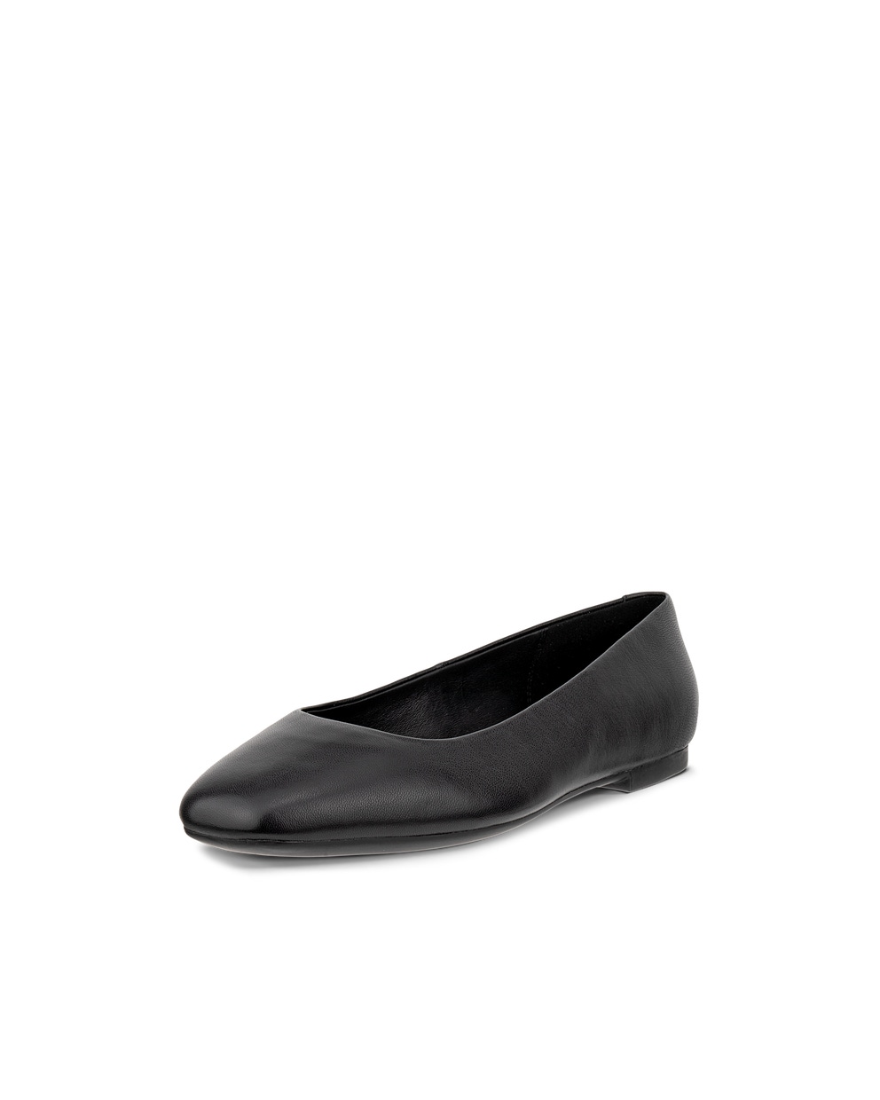 Women's ECCO® Margot Leather Ballerina - Black - Main