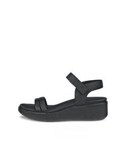 Women's ECCO® Flowt Wedge LX Leather Sandal - Black - Outside