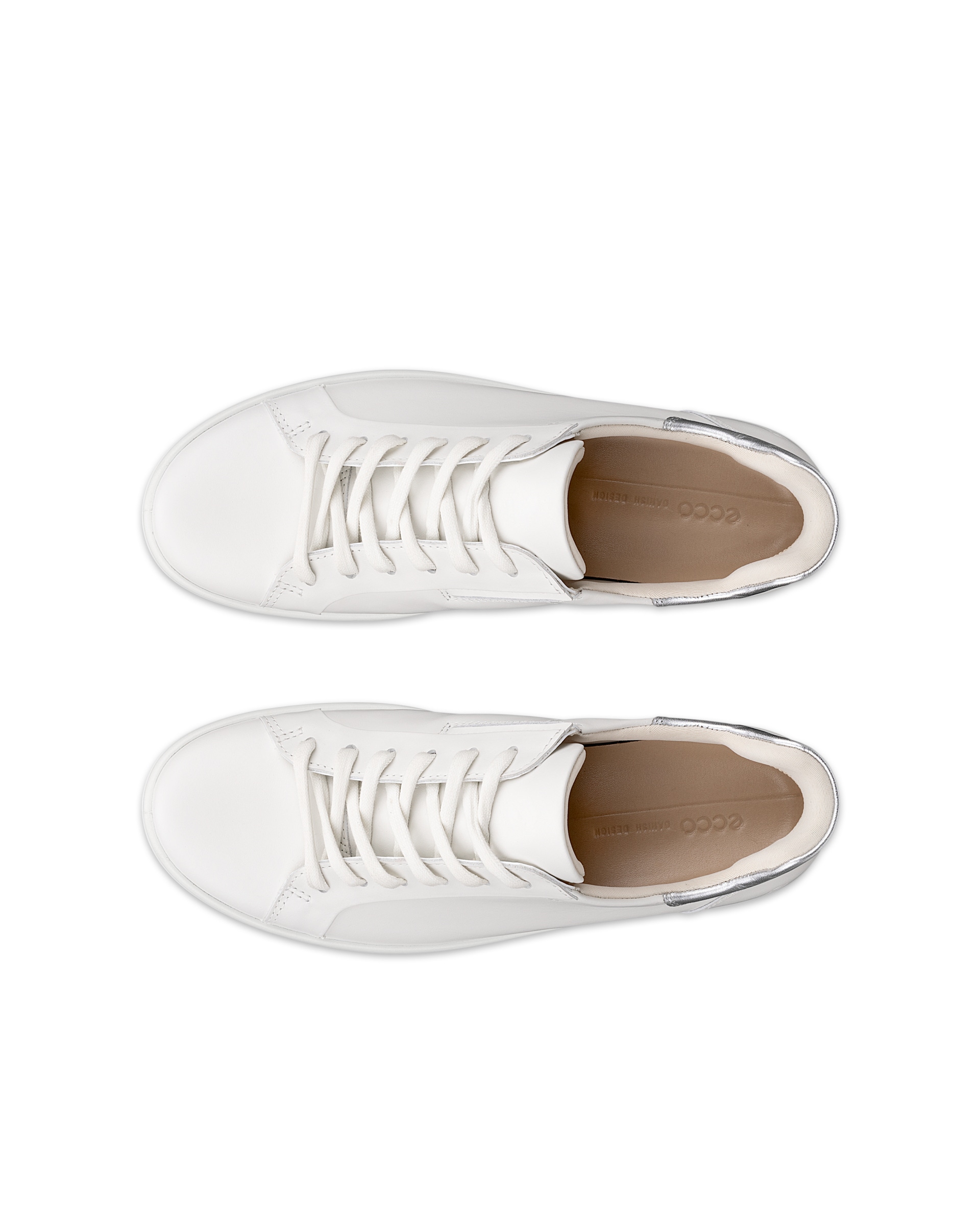 Women's ECCO® Soft 7 Leather Slip-In Sneaker - White - Top left pair