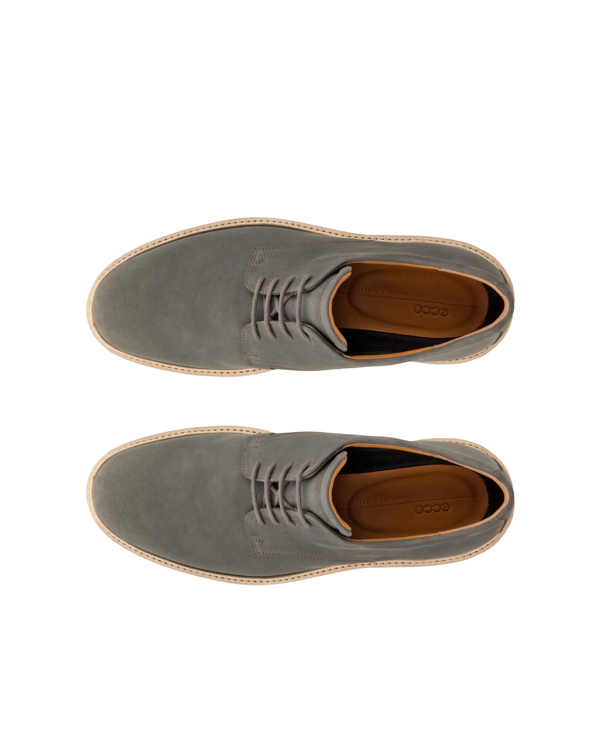 Men's ECCO® Metropole London Nubuck Derby Shoe - Grey - Top left pair