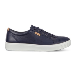 Men's ECCO® Soft 7 Nubuck Sneaker - Blue - Outside