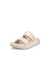 Women's ECCO® Cozmo Platform  Leather Two Strap Sandal - Beige - Main