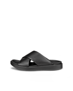 Women's ECCO® Flowt LX Leather Cross-Strap Slider - Black - Outside