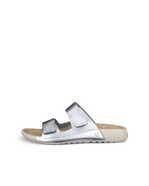 Women's ECCO® Cozmo Nubuck Two Strap Sandal - Beige - Outside