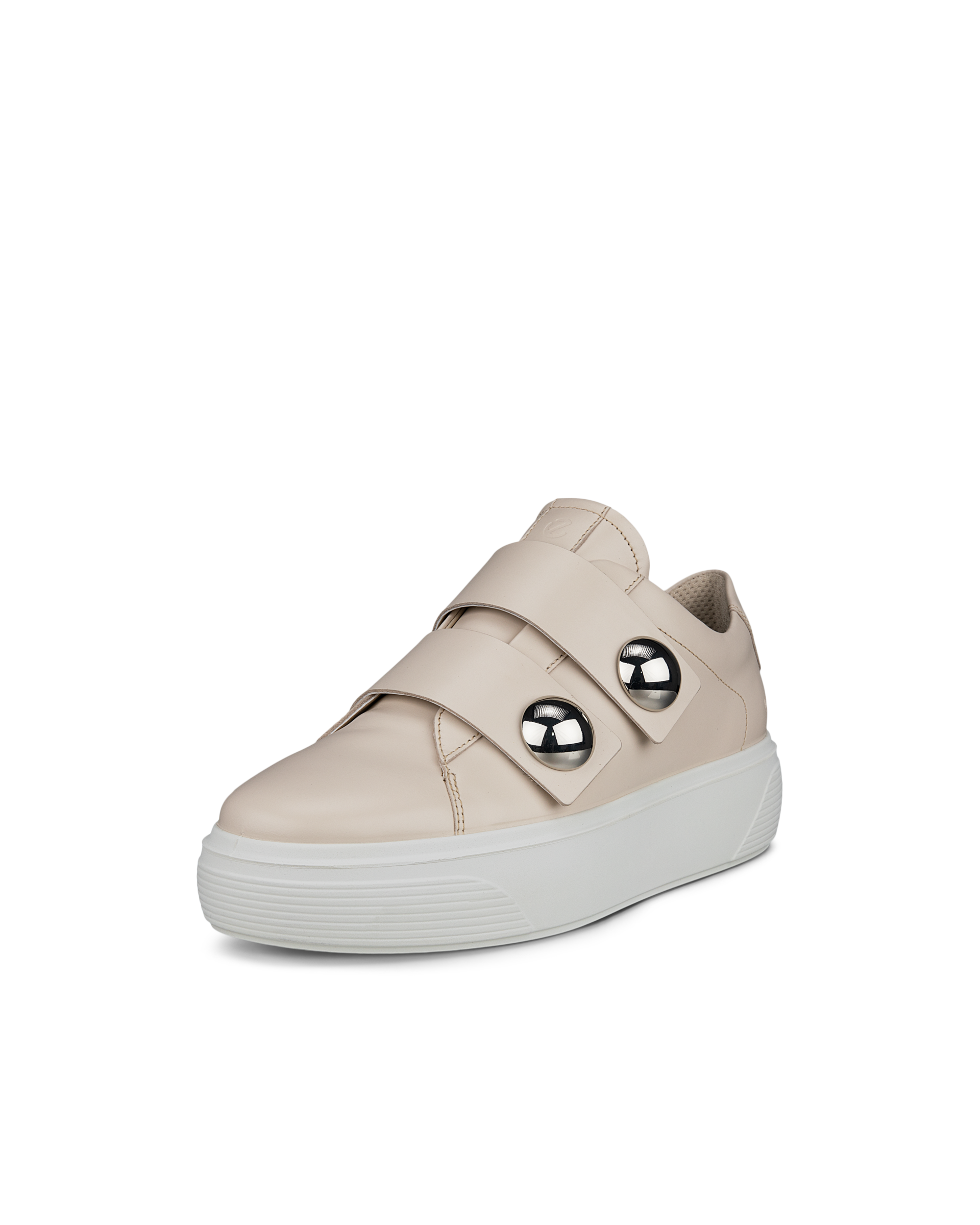 ECCO® Street Platform baskets en cuir pour femme - Beige - Main