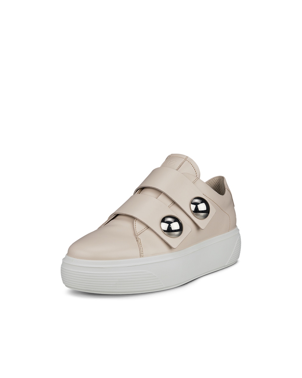 Women's ECCO® Street Platform Leather Sneaker - Beige - Main