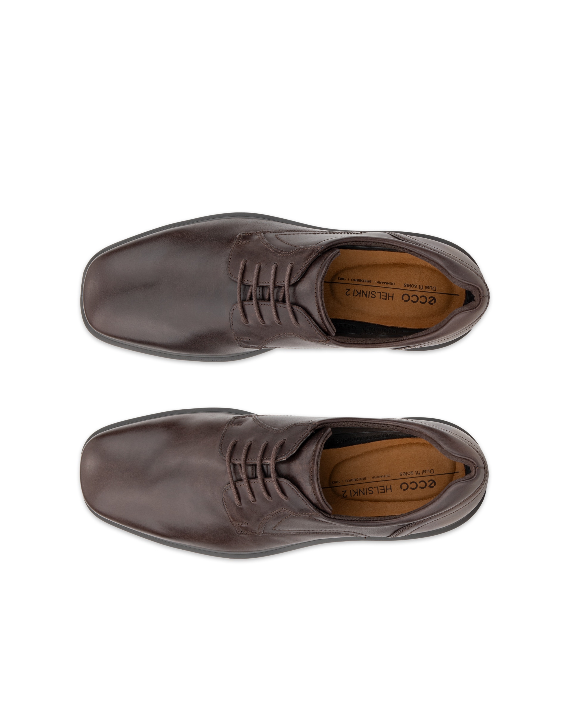 Men's ECCO® Helsinki 2 Nubuck Derby Shoe - Brown - Top left pair