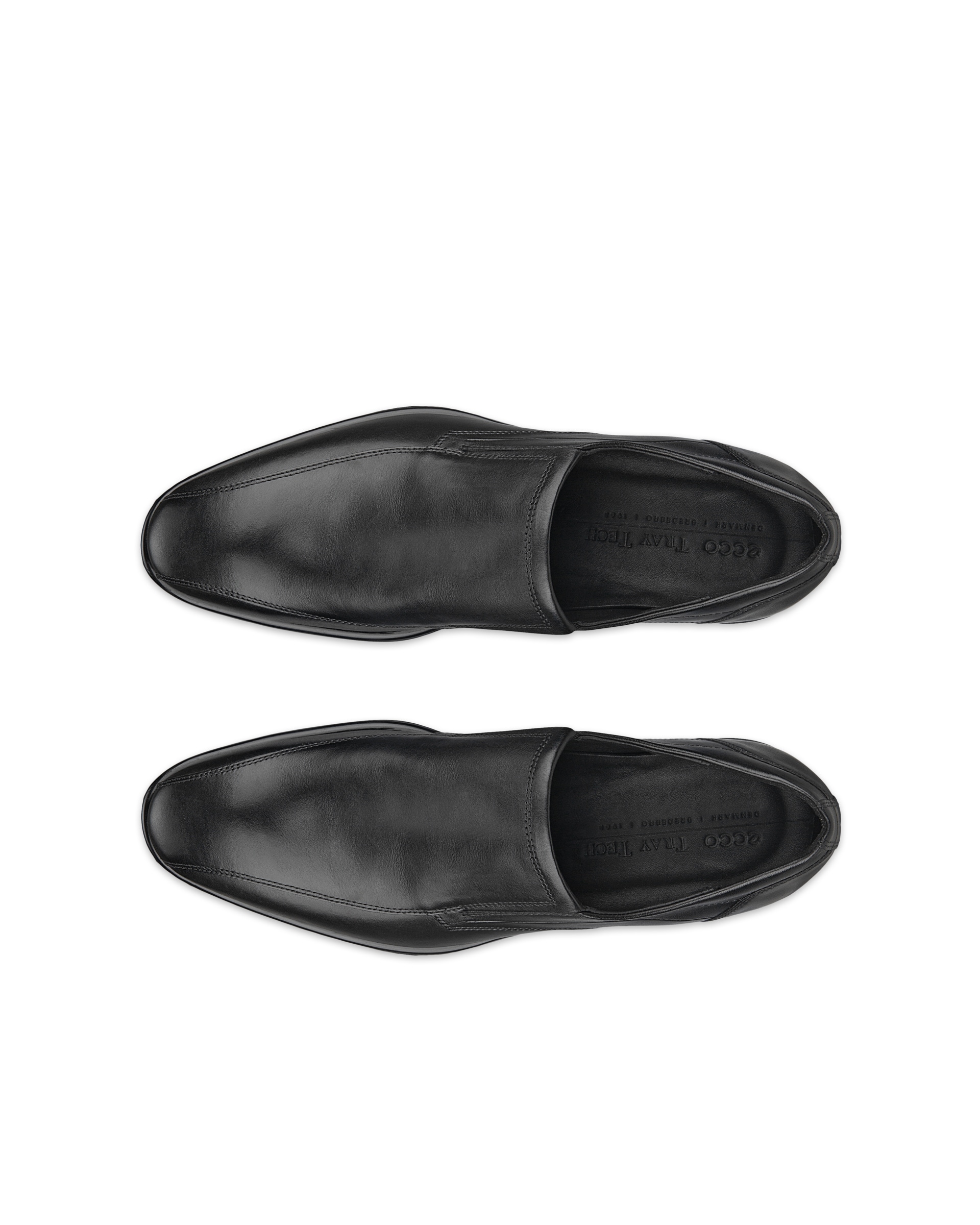 Men's ECCO® Citytray Leather Slip-On Dress Shoe - Black - Top left pair