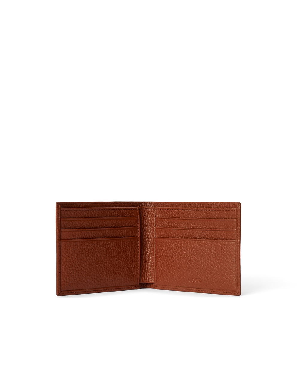 Men's ECCO® Billfold Small Leather Wallet - Brown - Inside