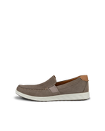 Men's ECCO® S Lite Moc Nubuck Moccasin - Brown - Outside