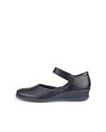 Women's ECCO® Felicia Leather Low Wedge Mary Jane's - Black - Outside