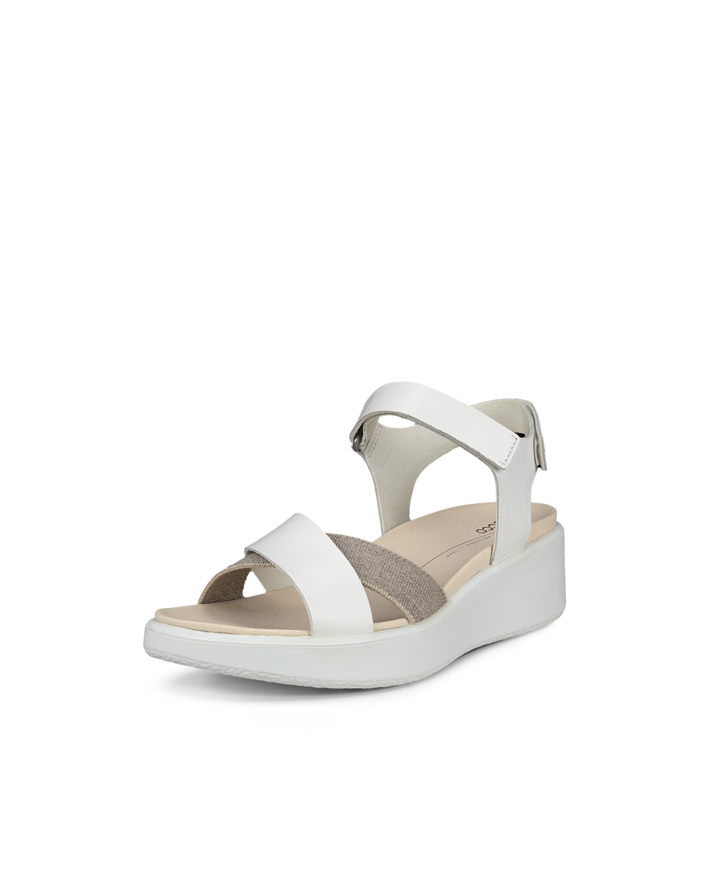 Women's ECCO® Flowt LX Leather Wedge Sandal - White - Main