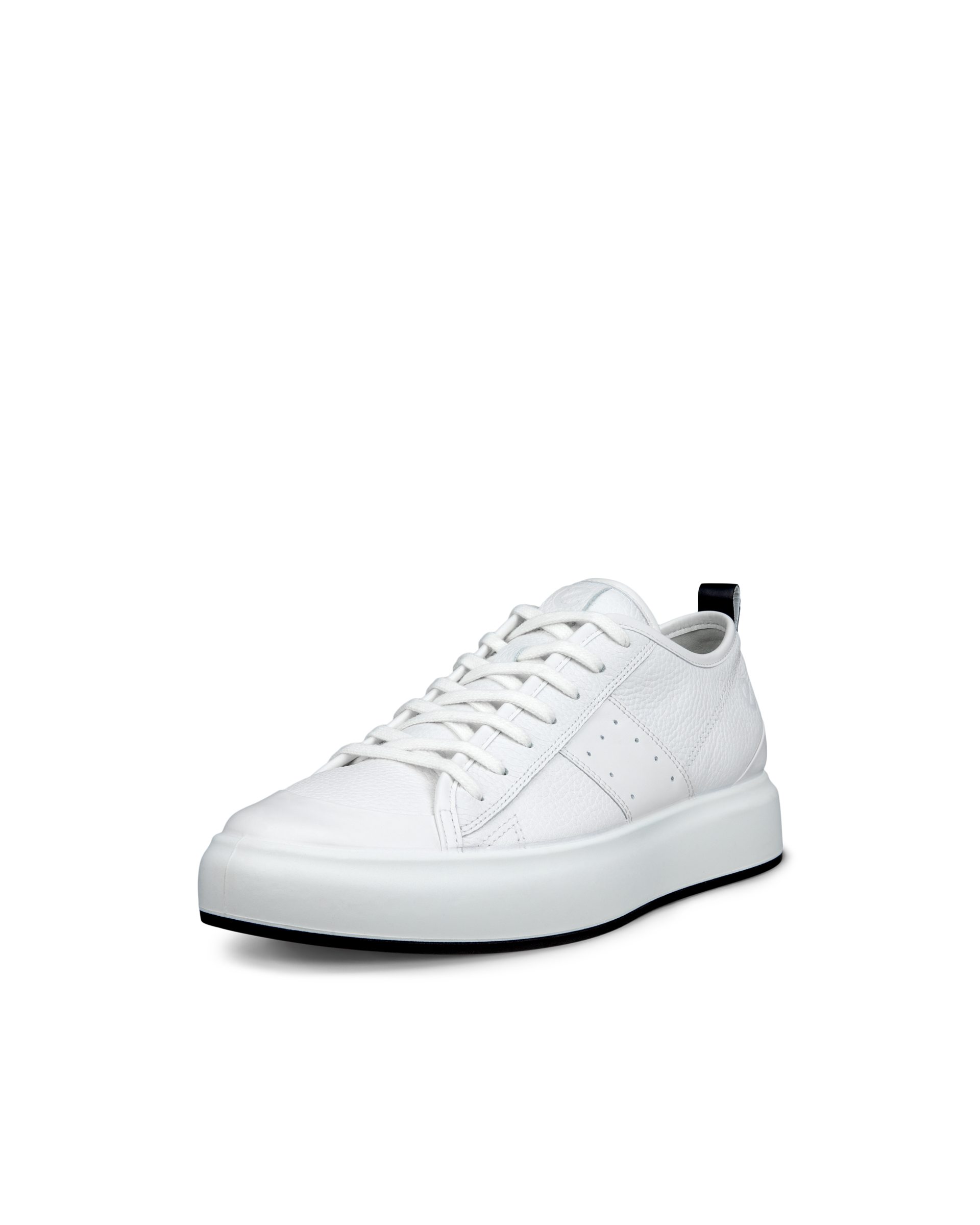 ECCO® Street Ace baskets en cuir pour homme - Blanc - Main