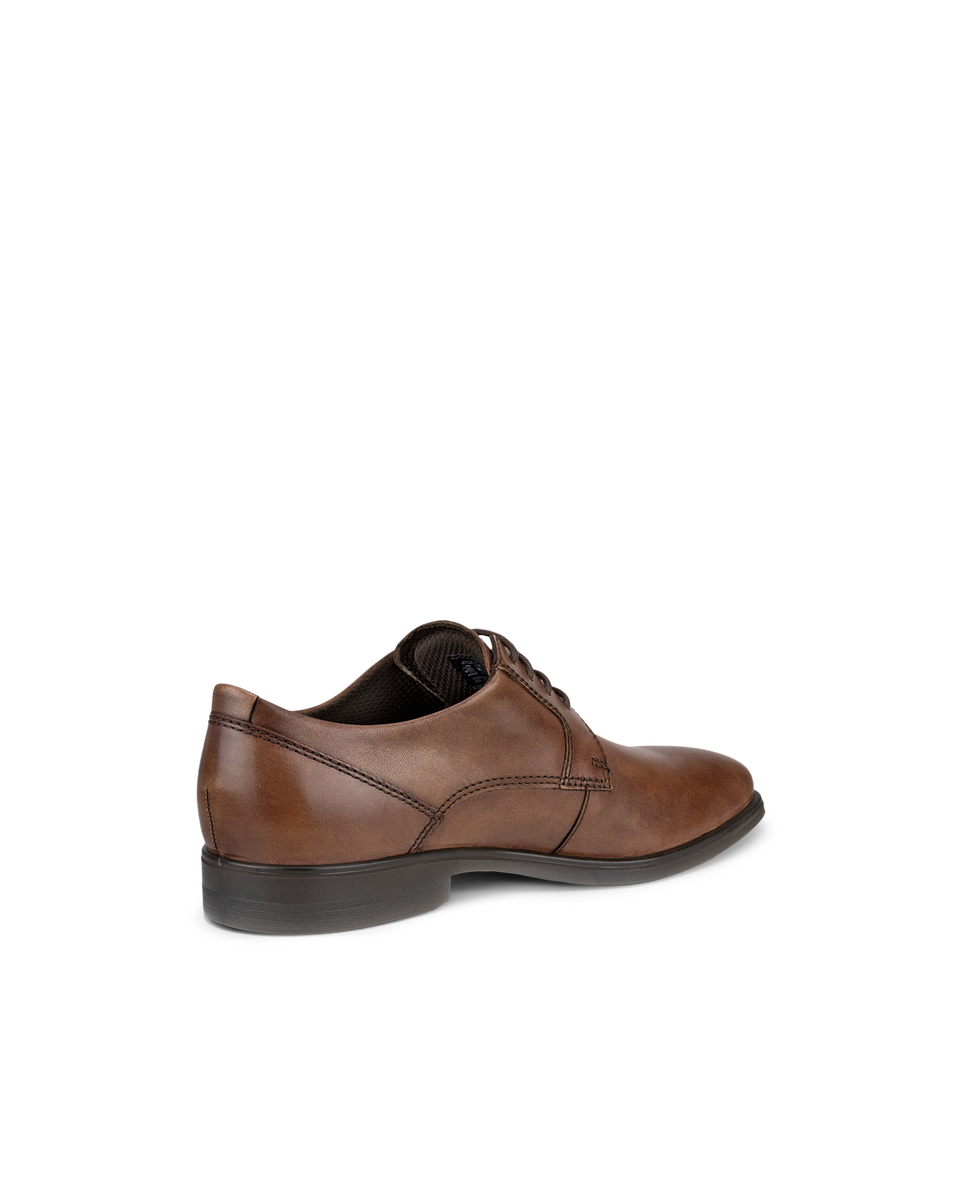 ECCO Men's Queenstown Plain-toe Derby Shoes - Brown - Back