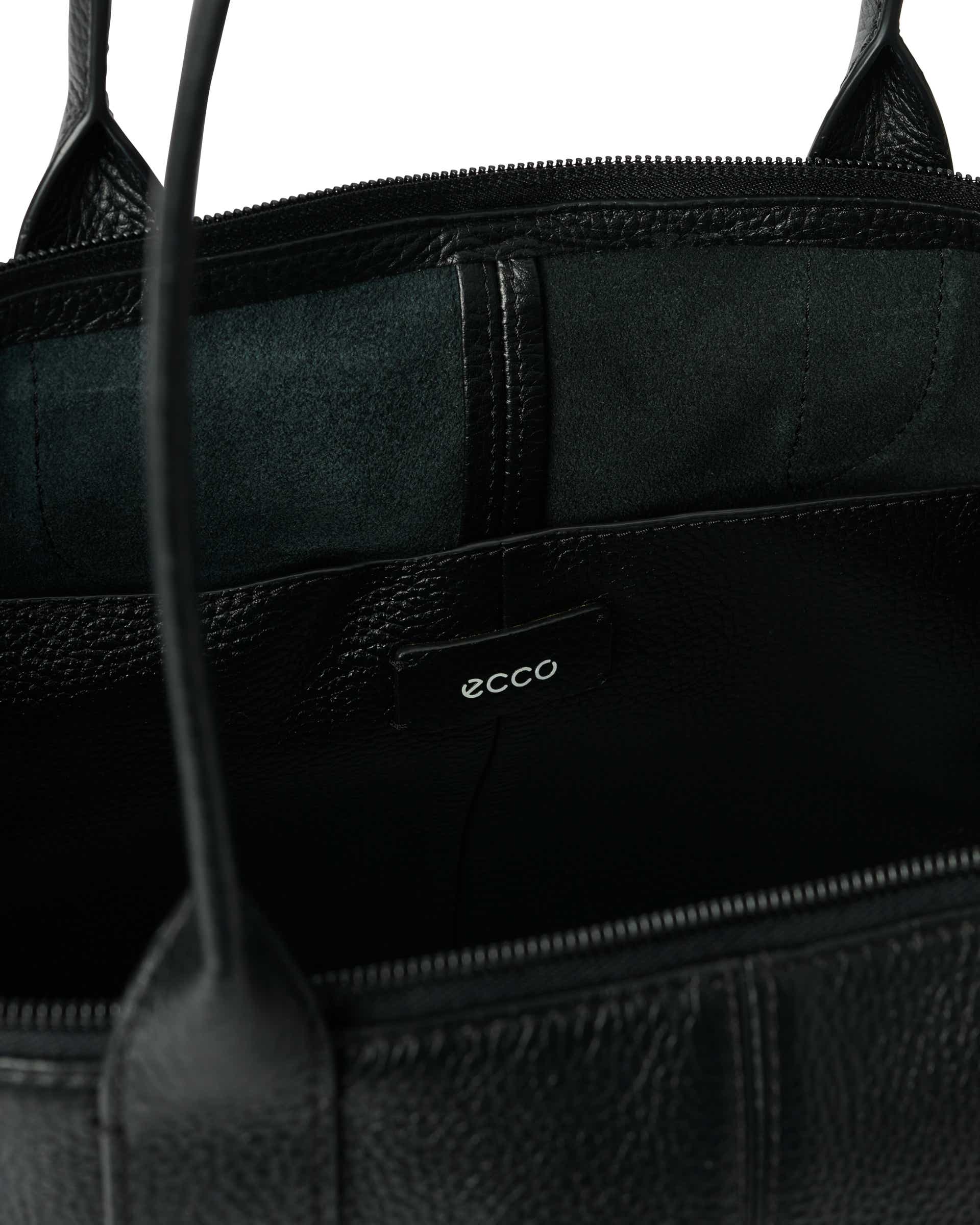 ECCO® Tote kožna duboka prostrana torba - Crna - Inside