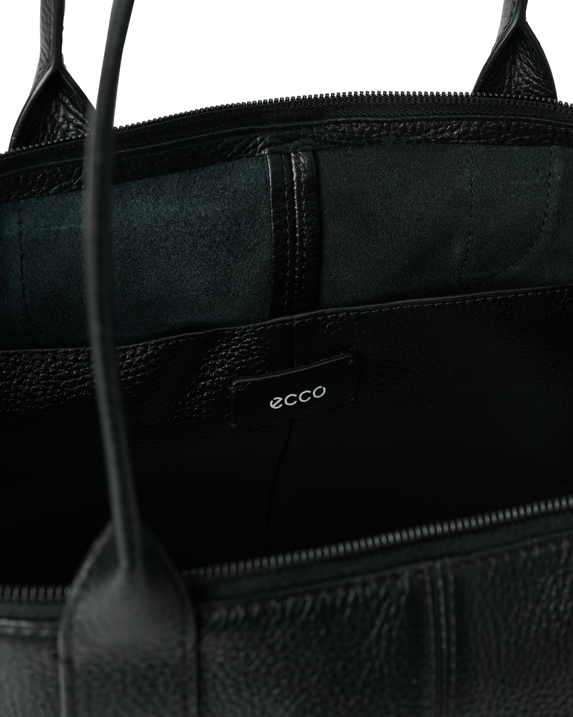 ECCO® Tote kožna duboka prostrana torba - Crna - Inside