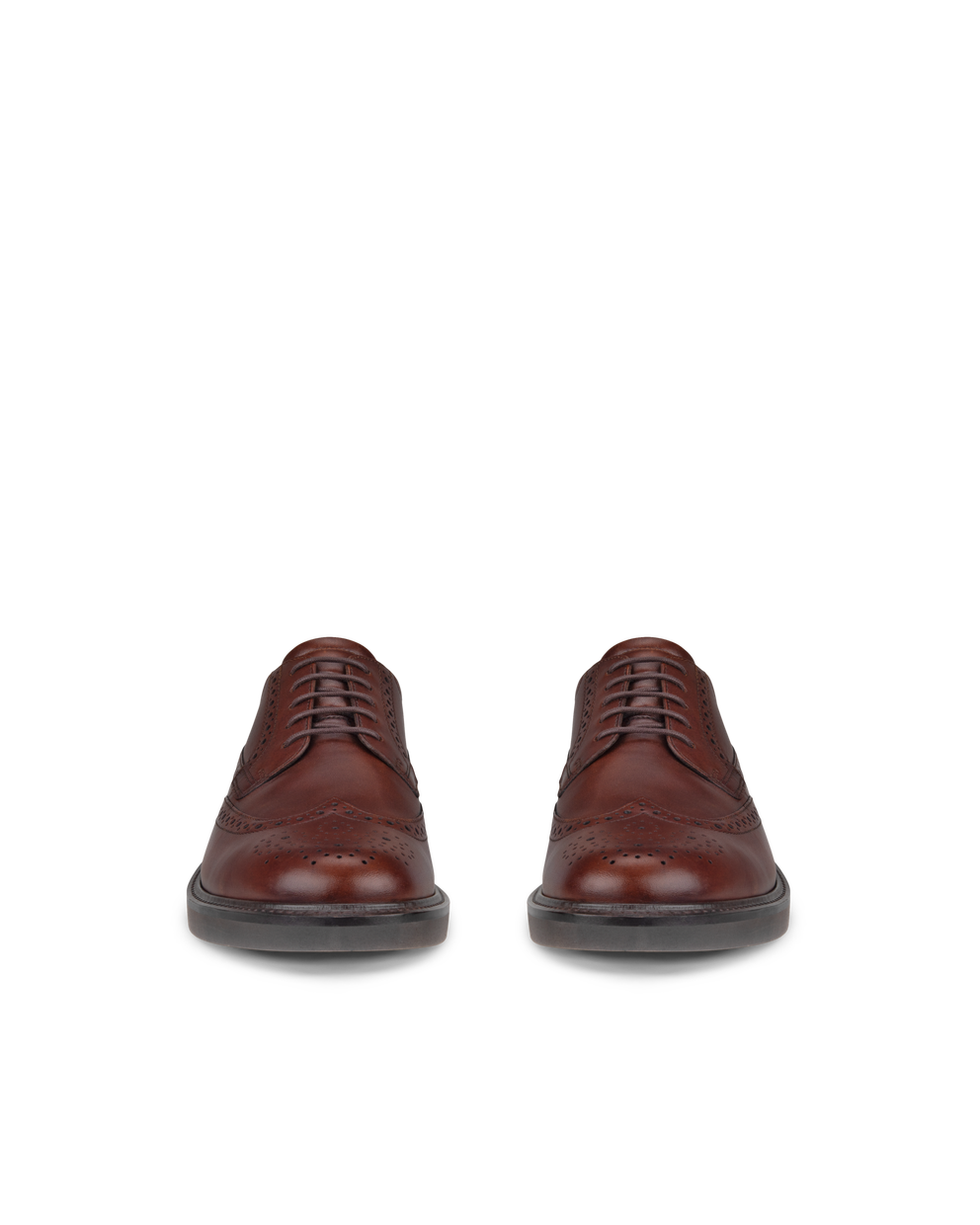 Men's ECCO® Metropole London Leather Brogue Shoe - Brown - Front pair